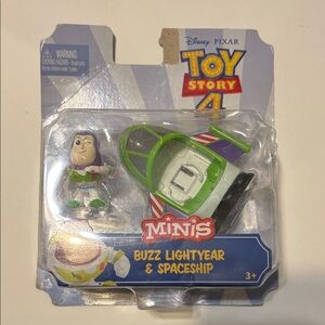 Mattel Toy Story Buzz Lightyear & Spaceship Mini Set - Green and White